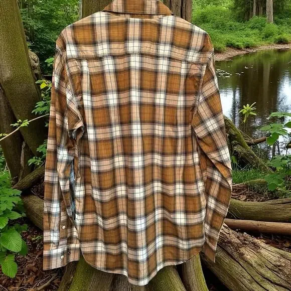 Carhartt Men's Rugged Flex Relaxed Lightweight Long-Sleeve Snap Plaid Shirt M - Picture 6 of 7